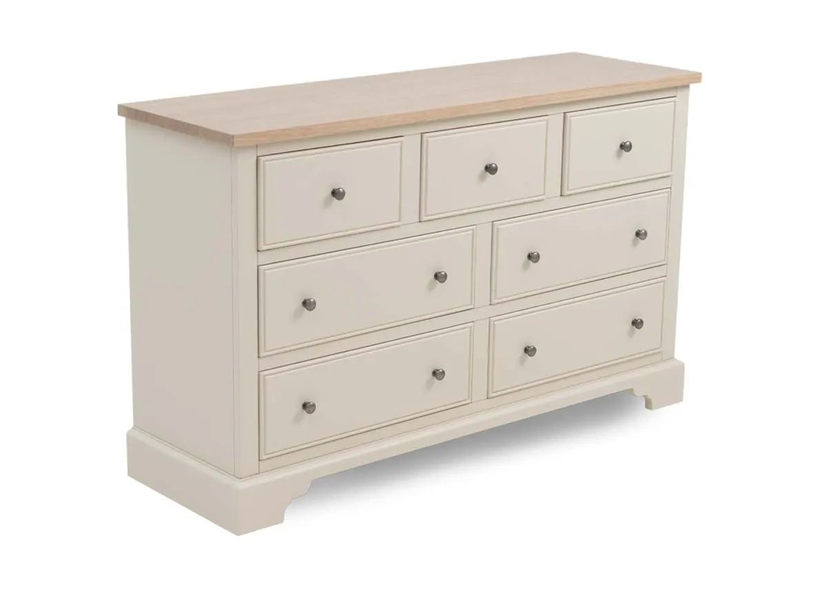 Cream Pine Chest of 7 Drawers - Dawn