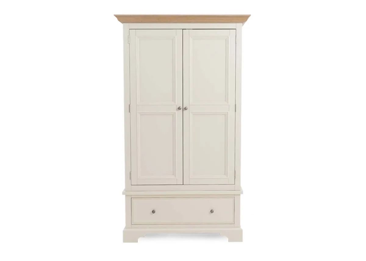 2 Door Cream Pine Wardrobe - Dawn