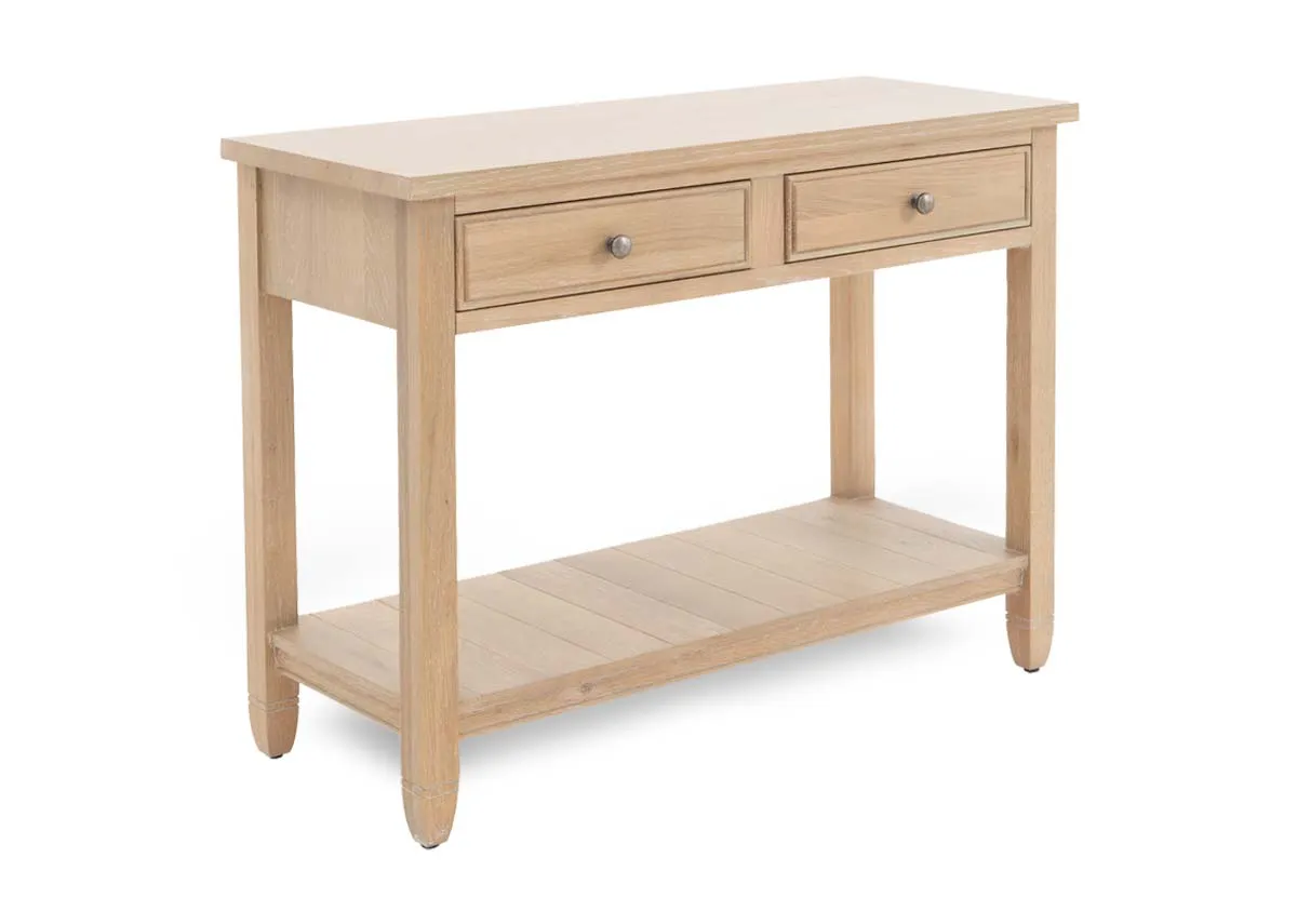 2 Drawer Oak Console Table - Dawn