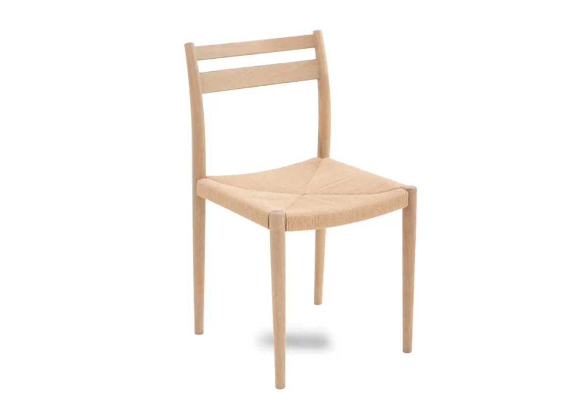 Straight Oak Dining Chair with Cord Seat - Dawn