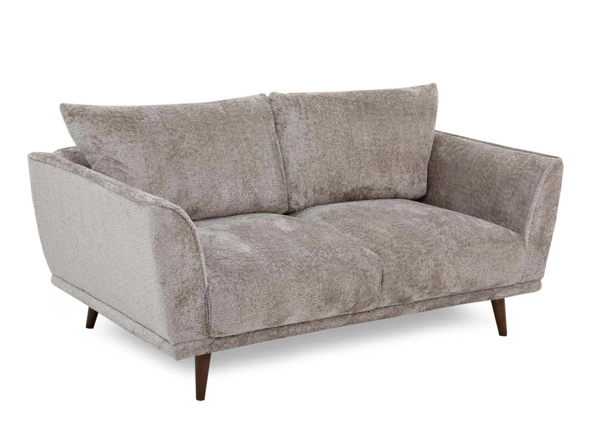 2 Seater Taupe Fabric Sofa - Boutique