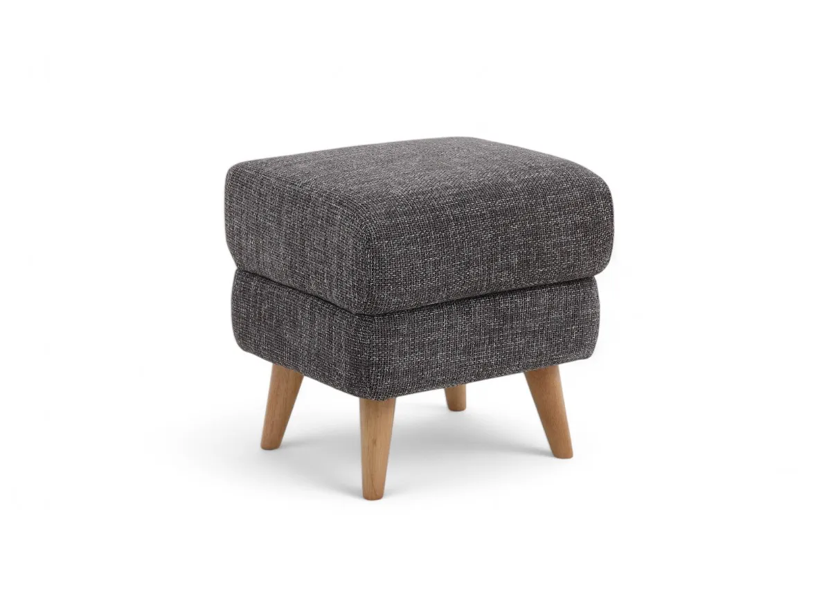 Grey Fabric Footstool - Harper