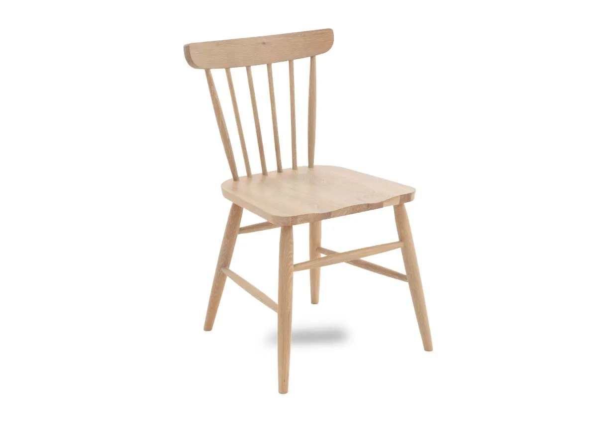 Spindle Curved Oak Dining Chair - Dawn