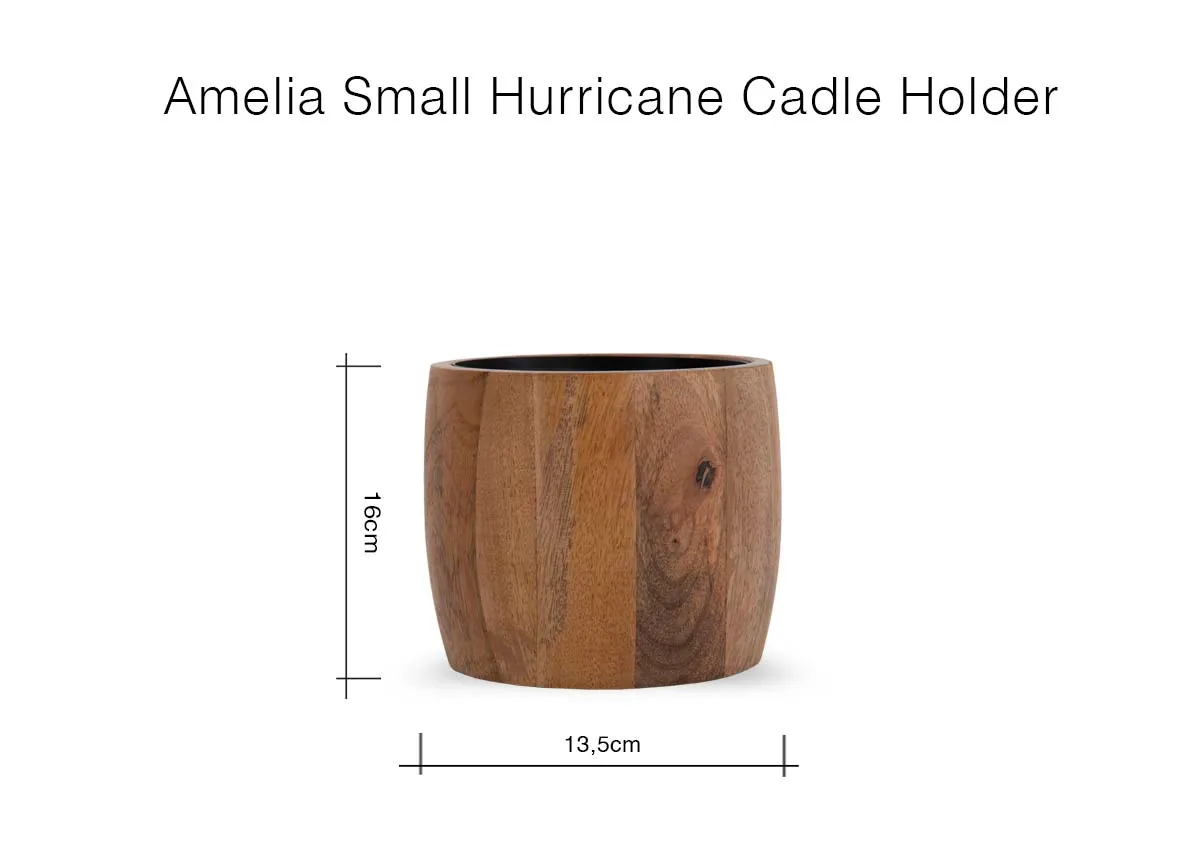 A dimension image of the Amelia Small Candle Holder with 13.5cm x 16cm