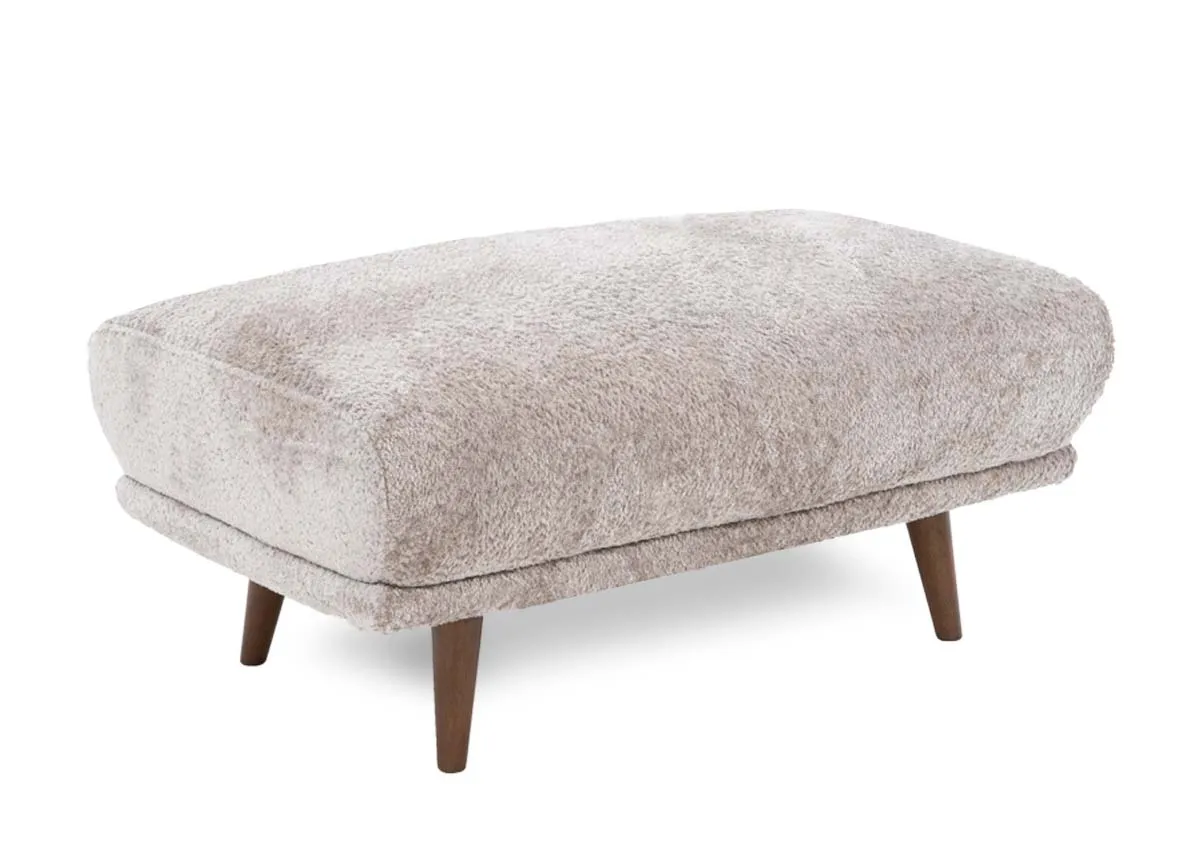 Taupe Fabric Large Footstool - Boutique