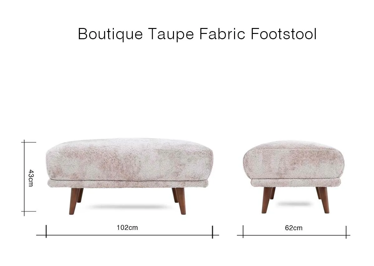 A lifestyle image of the Boutique footstool with 102cm x 62cm x 43cm