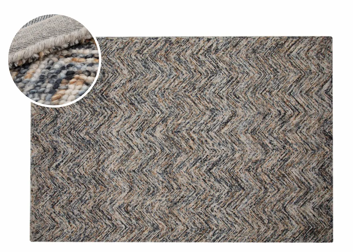 Grey & Gold 200cm x 290cm Large Rug - San Jose