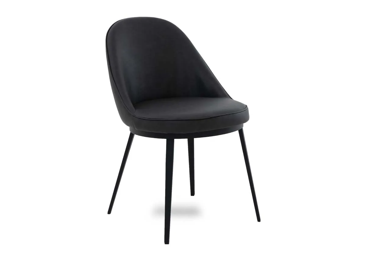 Dark Grey Faux Leather Dining Chair - Gain
