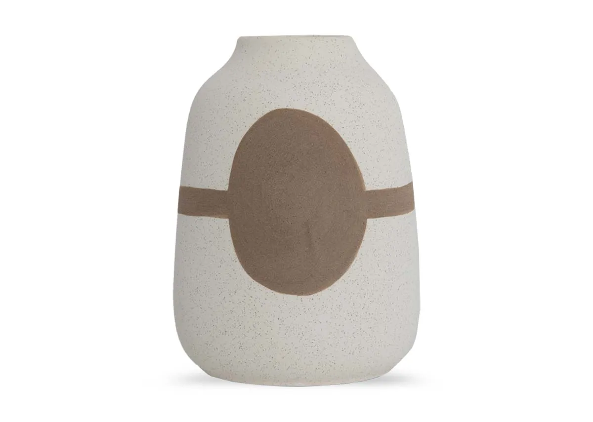 Large Cream Brown Vase - Danai