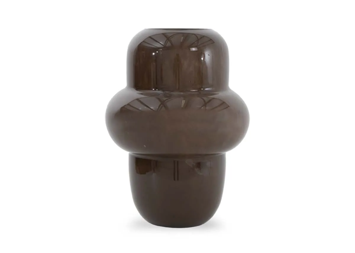 A large dark brown vase from EZ Livings Ylien range. Front view