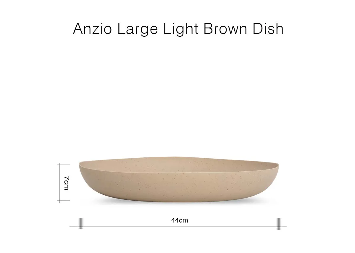 A dimension image of the Large Anzio dish with 44cm x 7cm