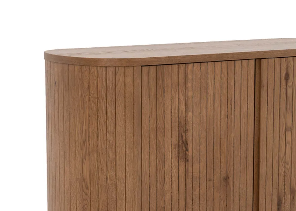 A rustic oak 2 door sideboard from EZ Livings Vega range. Front view