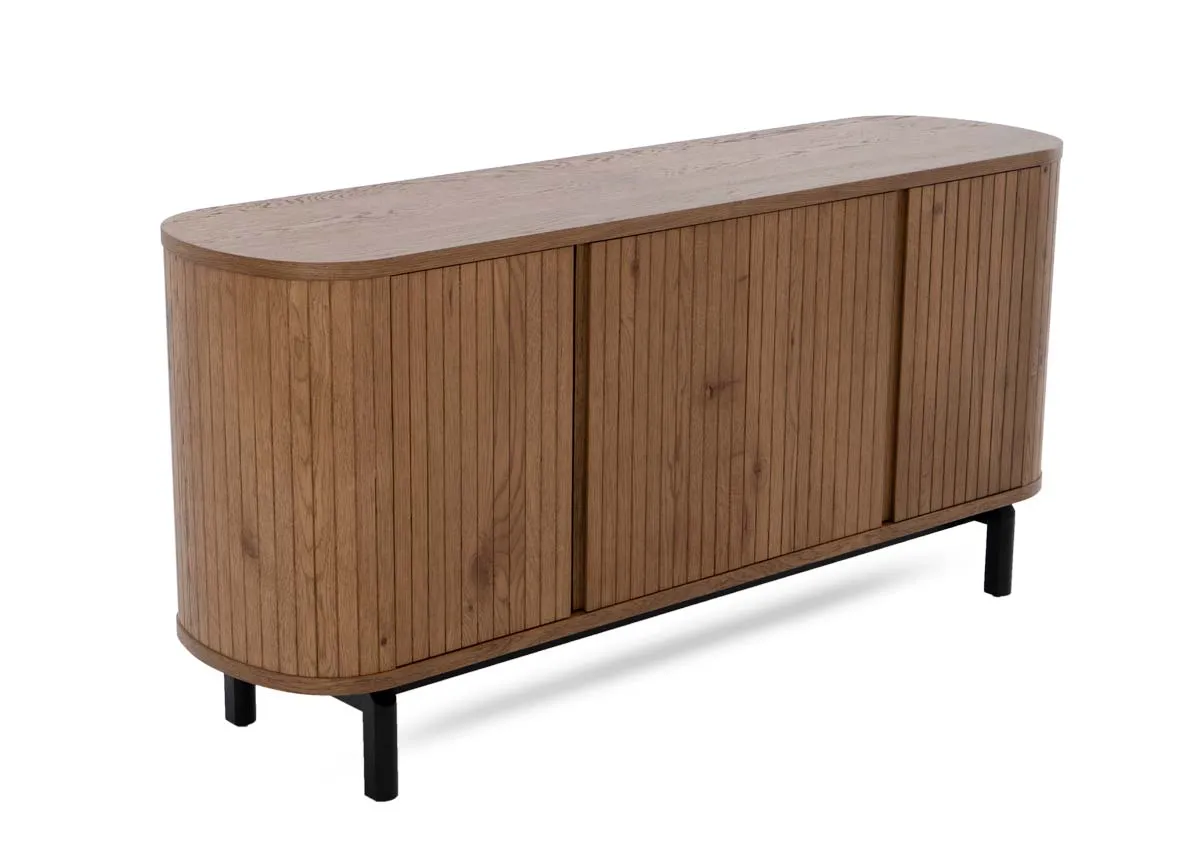 4 Door 2 Drawer Rustic Oak Wide Sideboard - Vega