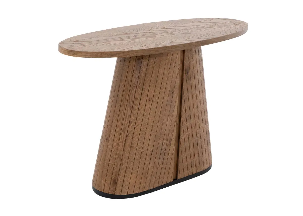 Rustic Oak Oval Console Table - Vega