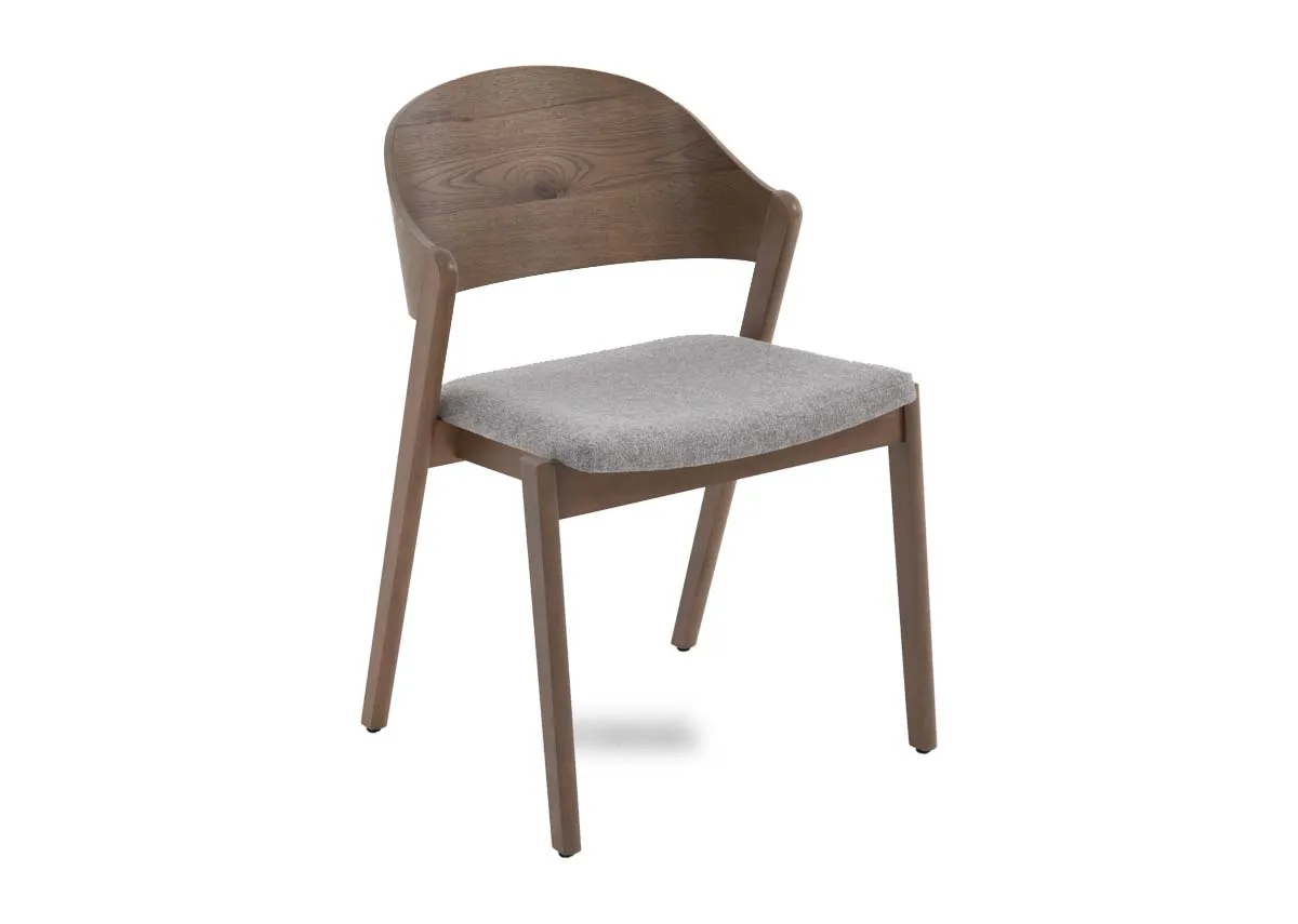 Grey Oak Dining Chair with Fabric Seat - Vega