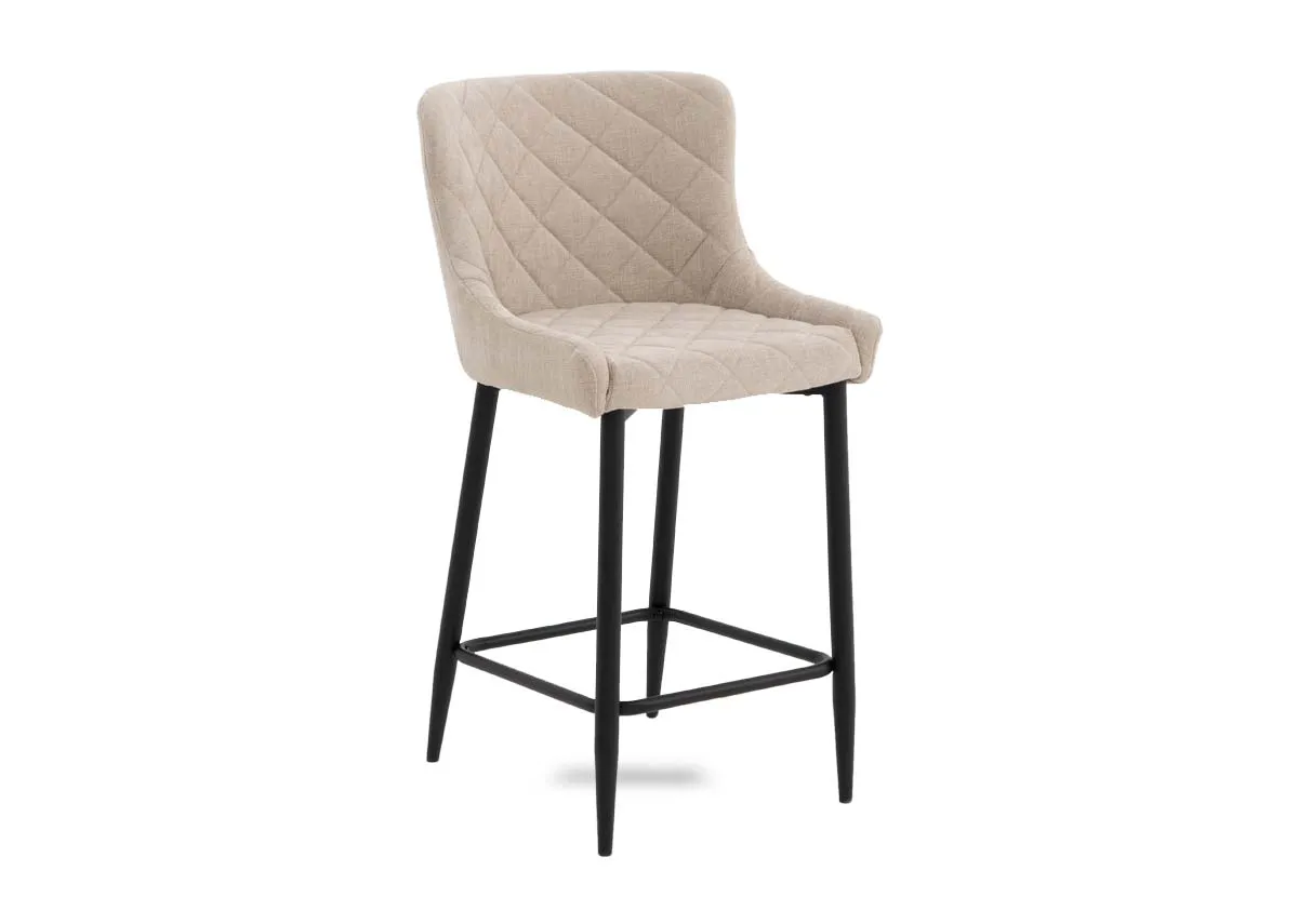 Cream Fabric Bar Stool (Lower Height) - Ottowa