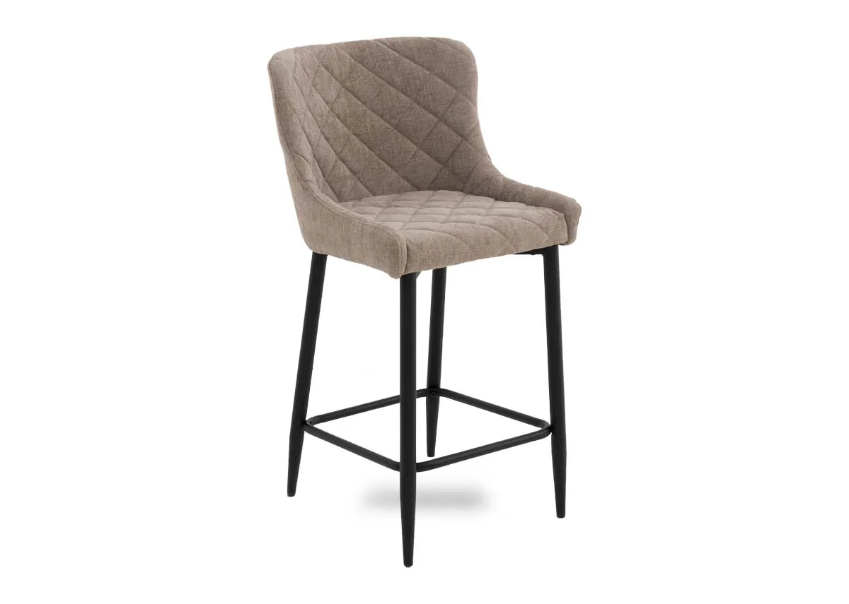 Taupe Fabric Bar Stool (Lower Height) - Ottowa