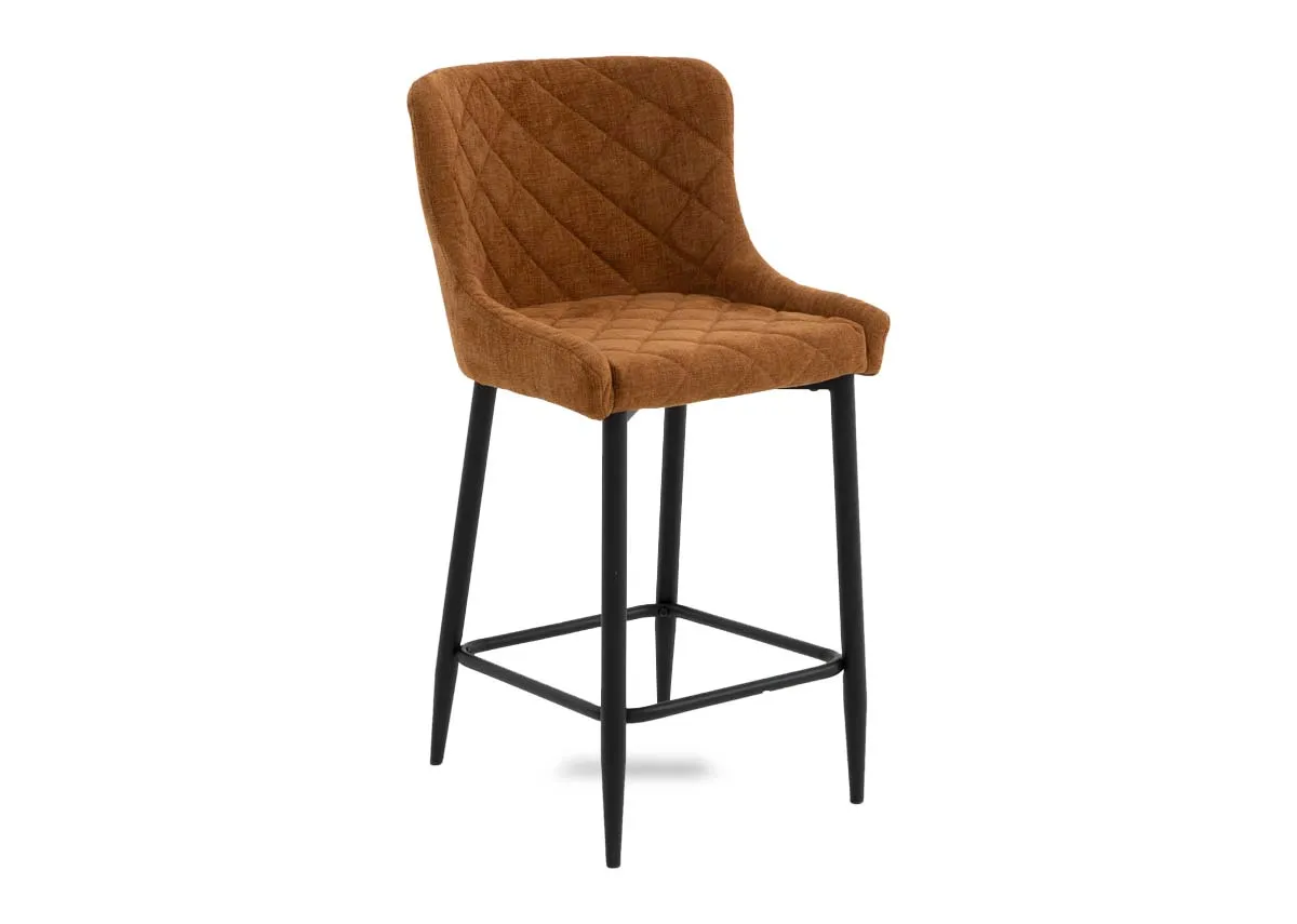 Rust Gold Fabric Bar Stool (Lower Height) - Ottowa