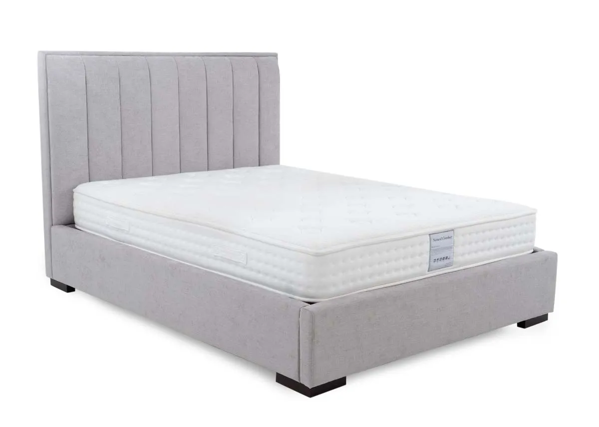 Double (4ft 6) Grey Fabric Bed Frame- Liberty