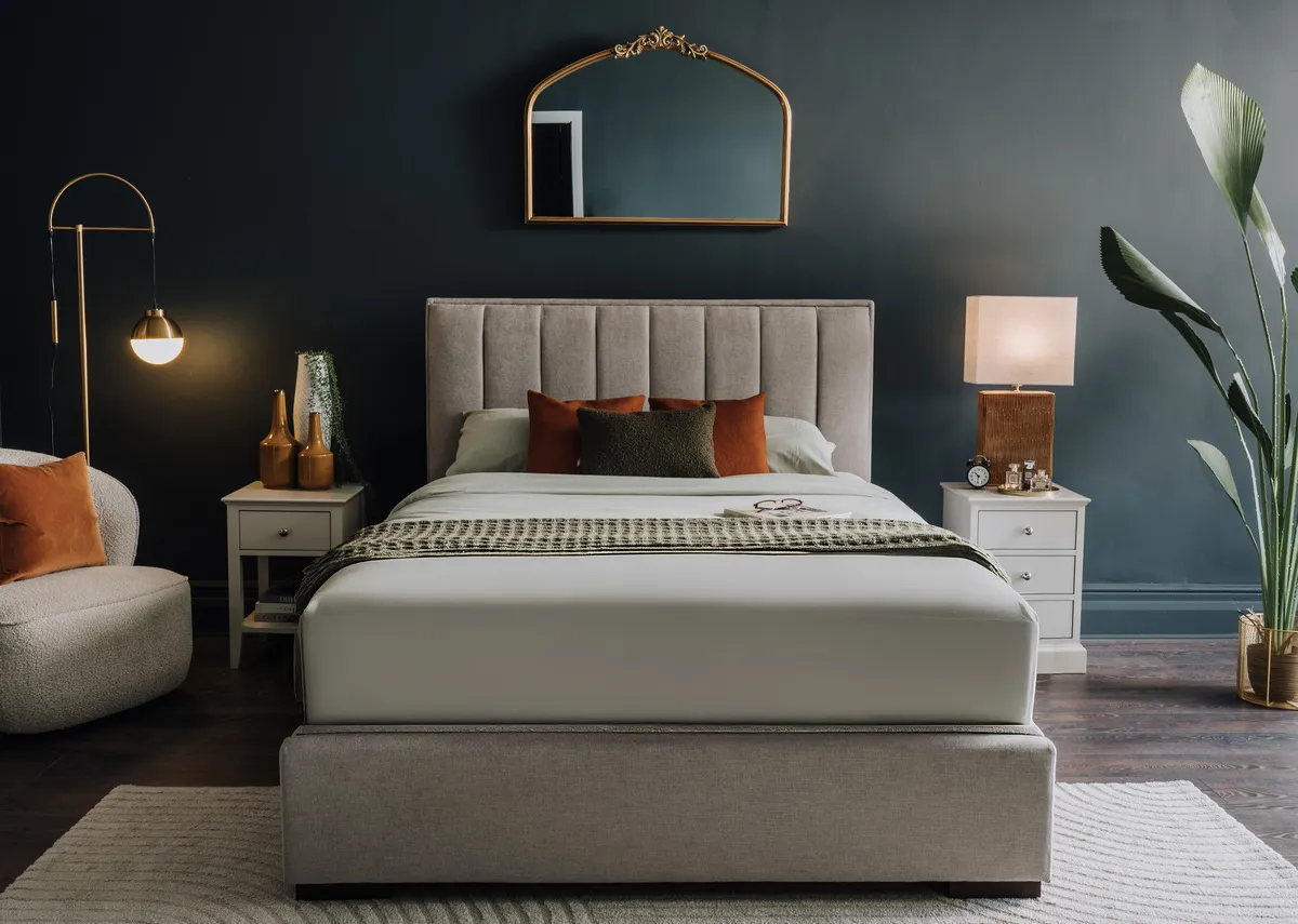 Super King (6ft) Grey Fabric Bed Frame- Liberty