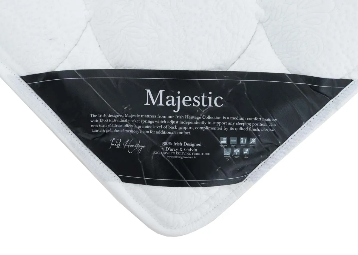 A dimension image of the Premier Majestic mattress with 29cm H