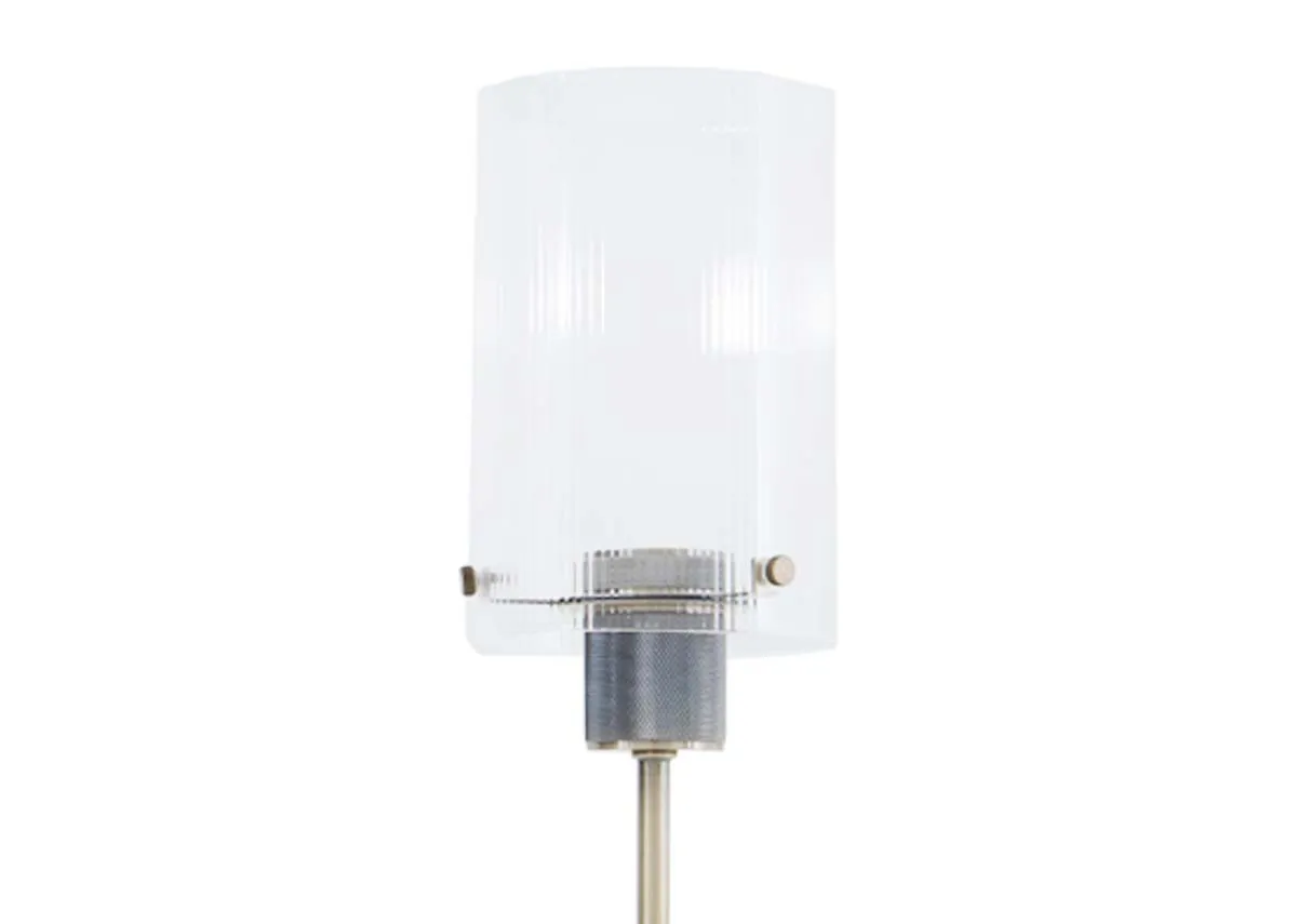 A dimension image of the Karina Brass Lamp with 15cm x 55.5cm