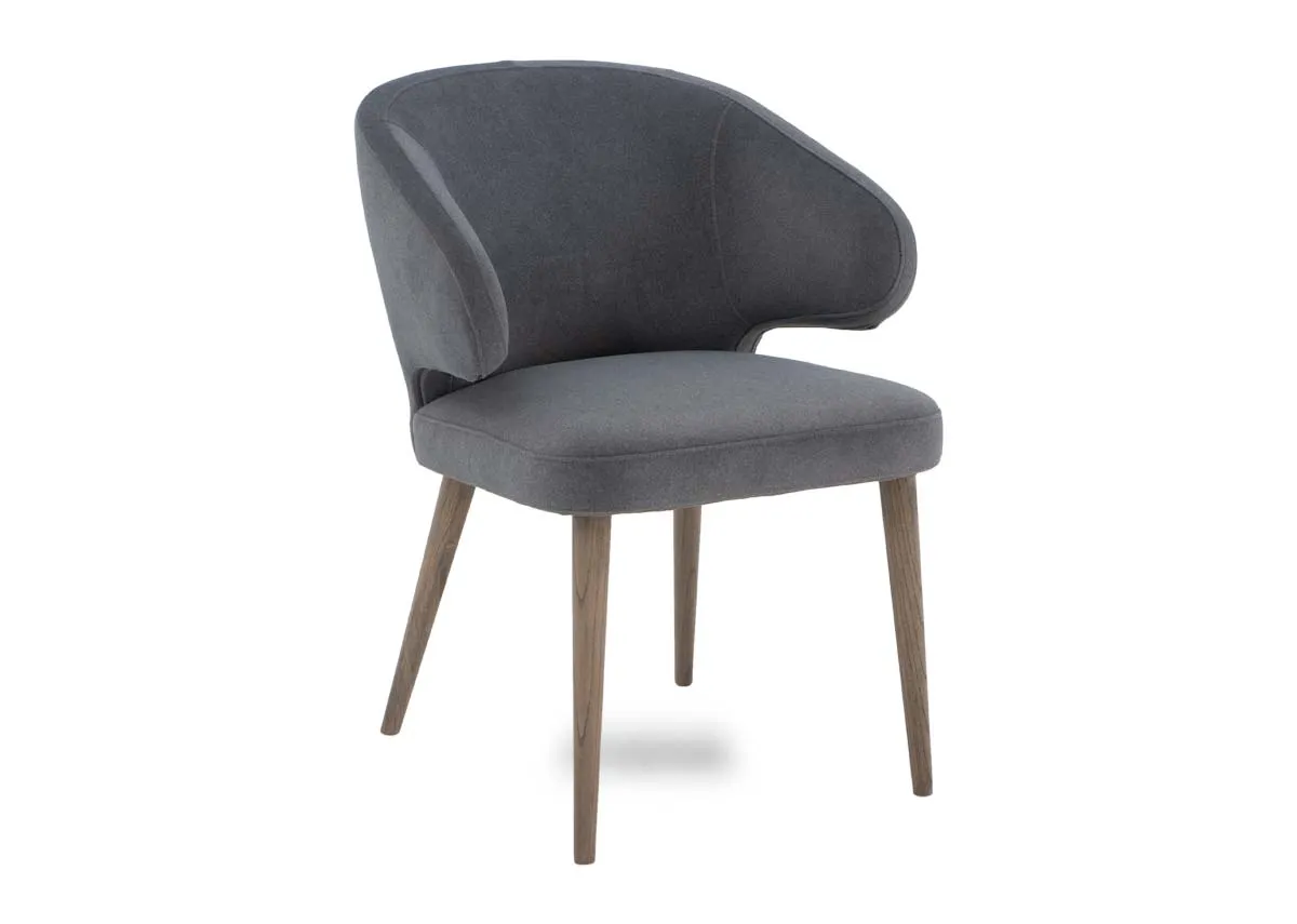 Grey Fabric Dining Chair with Grey leg - Victor