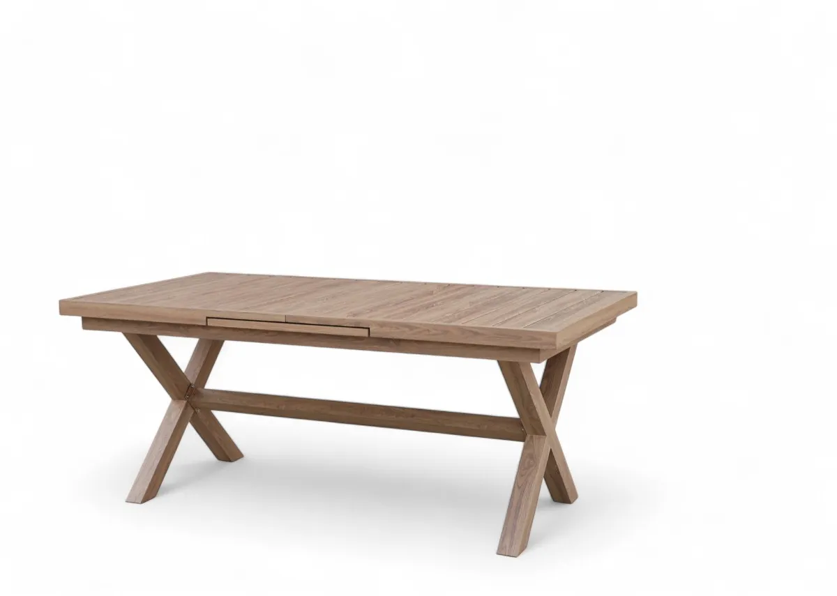 A dimension image of the Bordeaux dining set with 183-243 x 87 table 61cm x 76cm chair