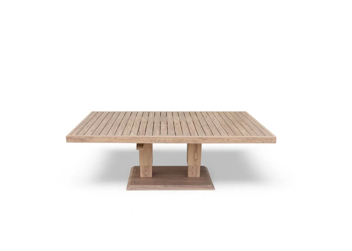 A front view of the pallet top dining table from EZ Livings Bordeaux range. 