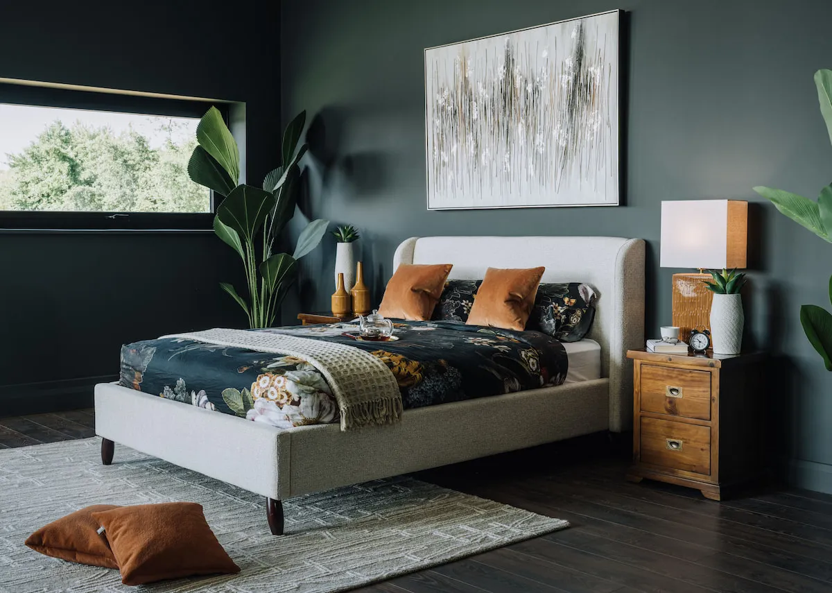 Super King (6ft) Light Grey Fabric Bed Frame - Marcello