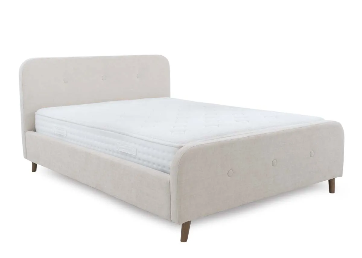 Double (4ft6) Cream Fabric Bed Frame - Serena