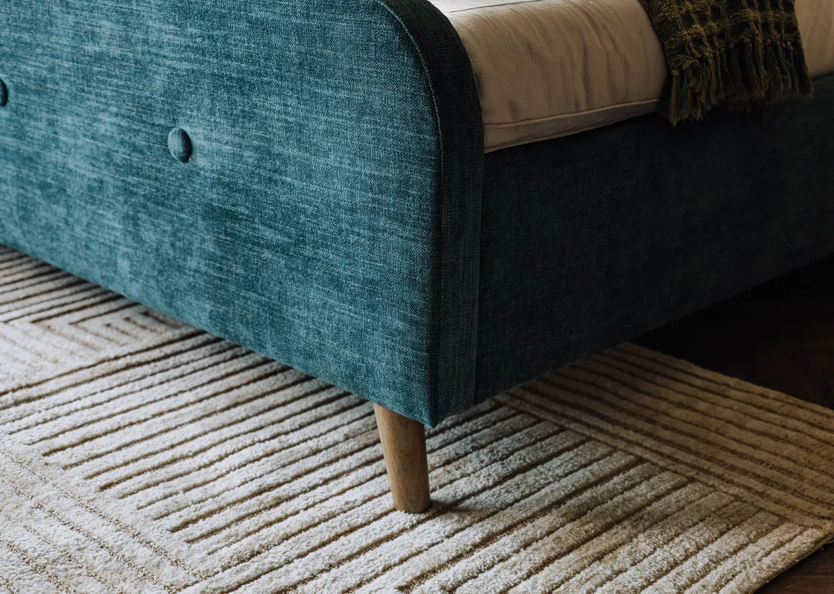 A dimension image of the Serena Teal 5ft bed with 167cm x 219cm x 101cm