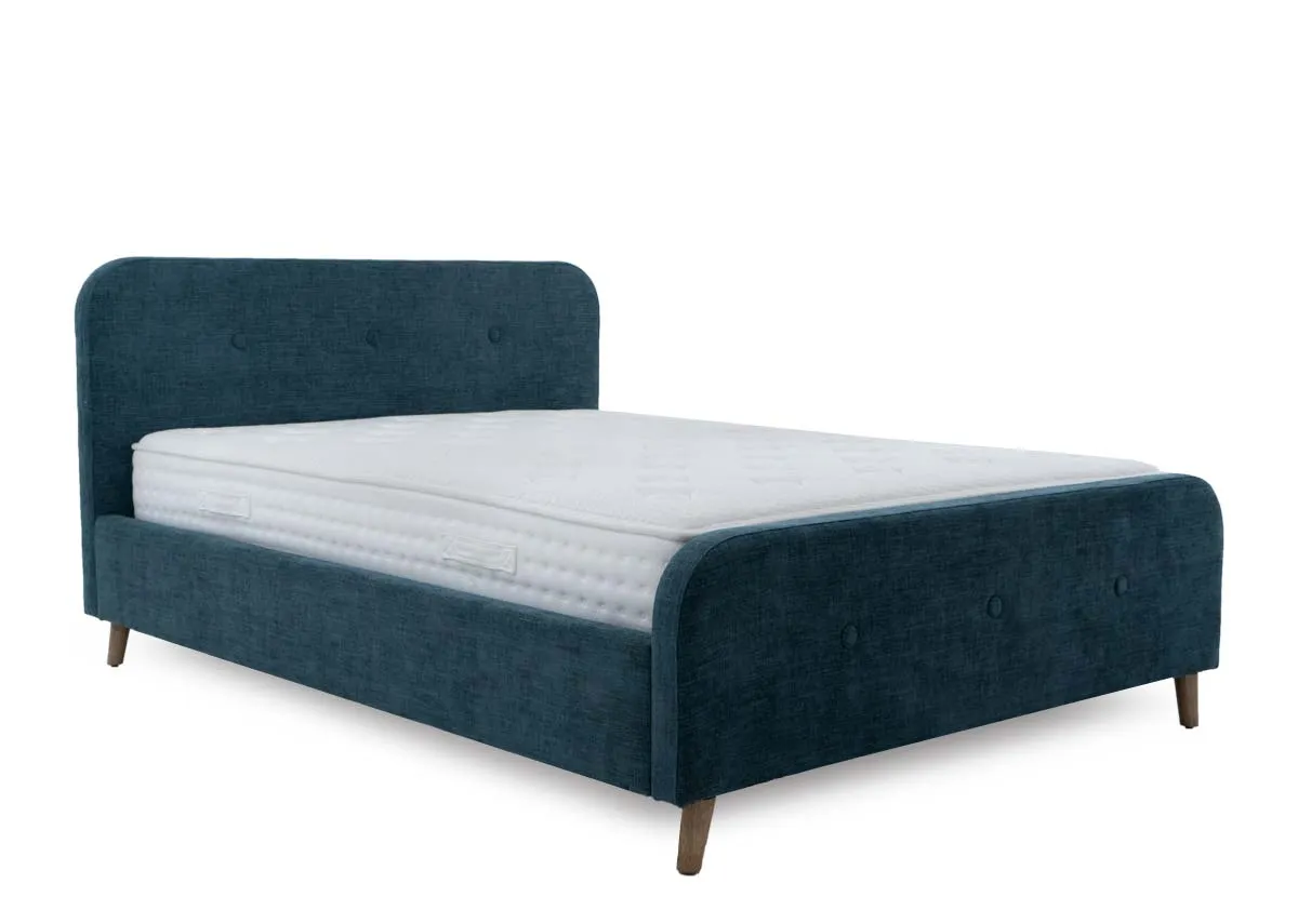King Size (5ft) Teal Fabric Bed Frame - Serena