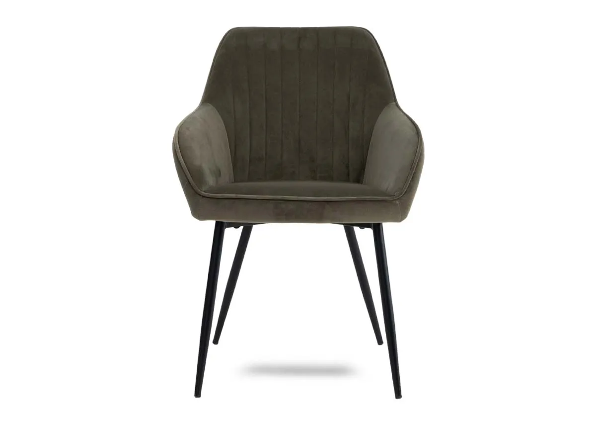 A dimension image of the Nolan dining chair with 58cm x 59cm x 84cm x 47.5 Seat