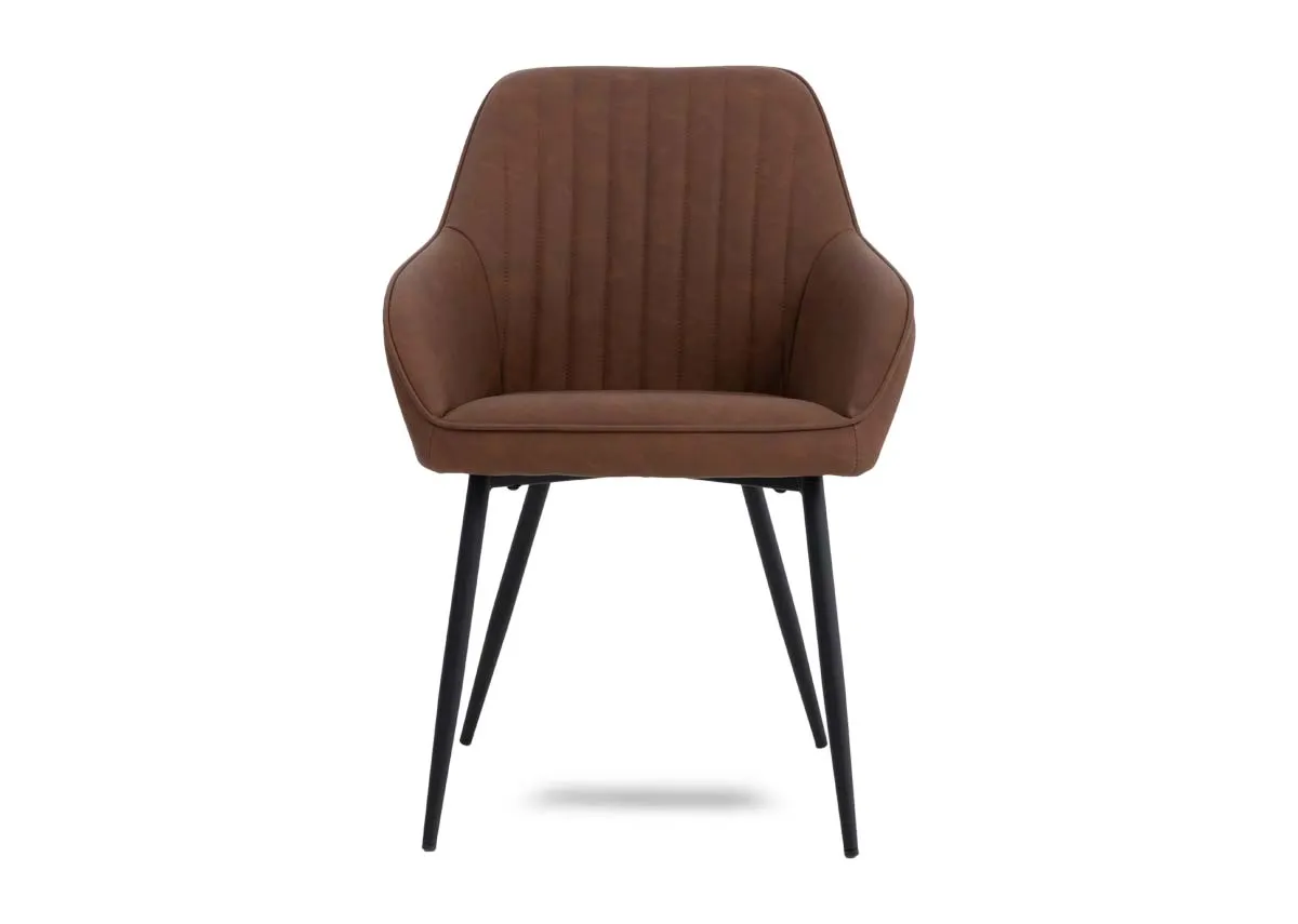 Tan Faux Leather Dining Chair - Nolan