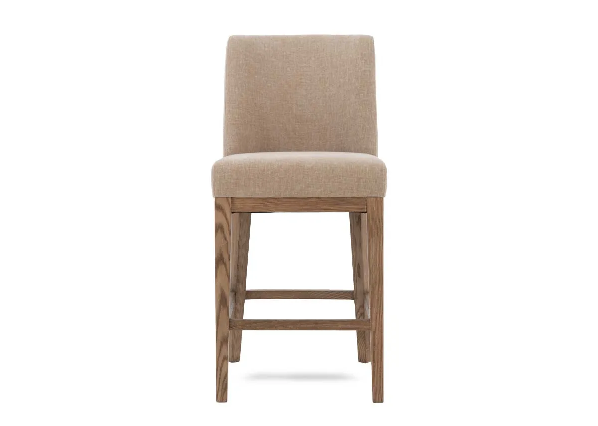 A natural oak counter stool from EZ Livings Naxos range. Front view
