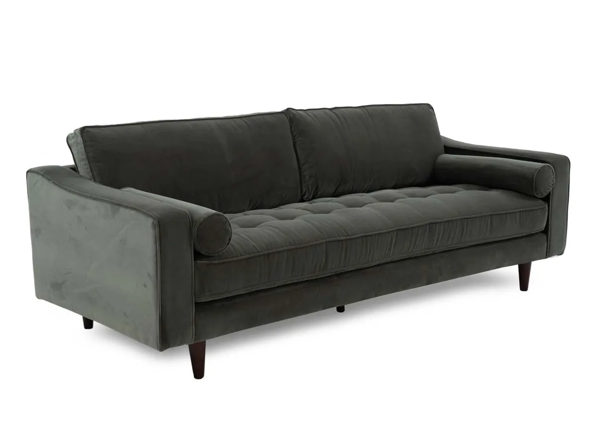 2.5 Seater Green Velvet Sofa - Genoa