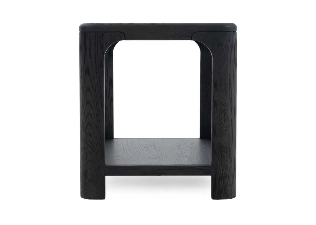 A dimension image of the Firn lamp table with 61cm x 50cm