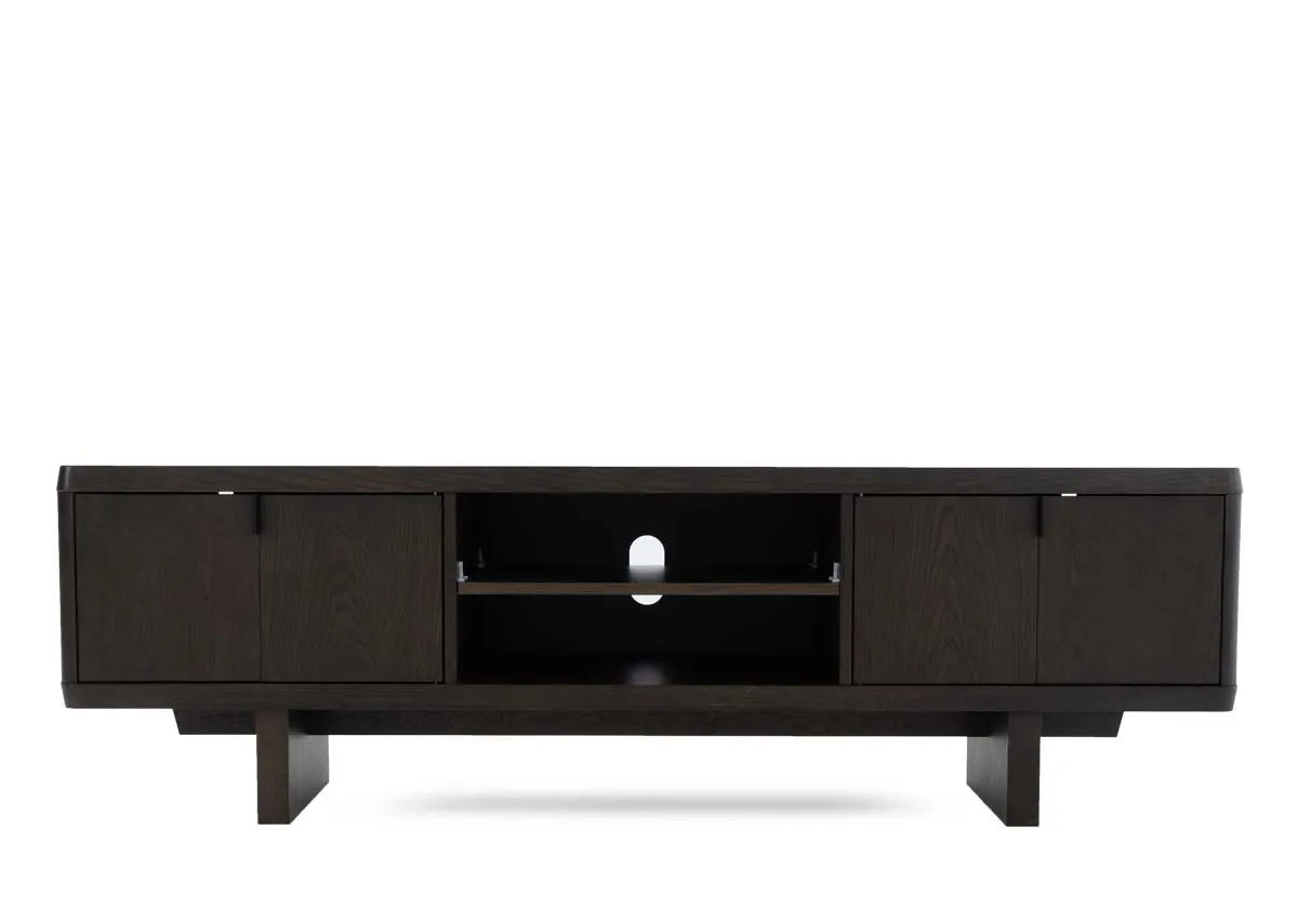 A dark brown 2 door tv unit from EZ Livings Rimini range. 