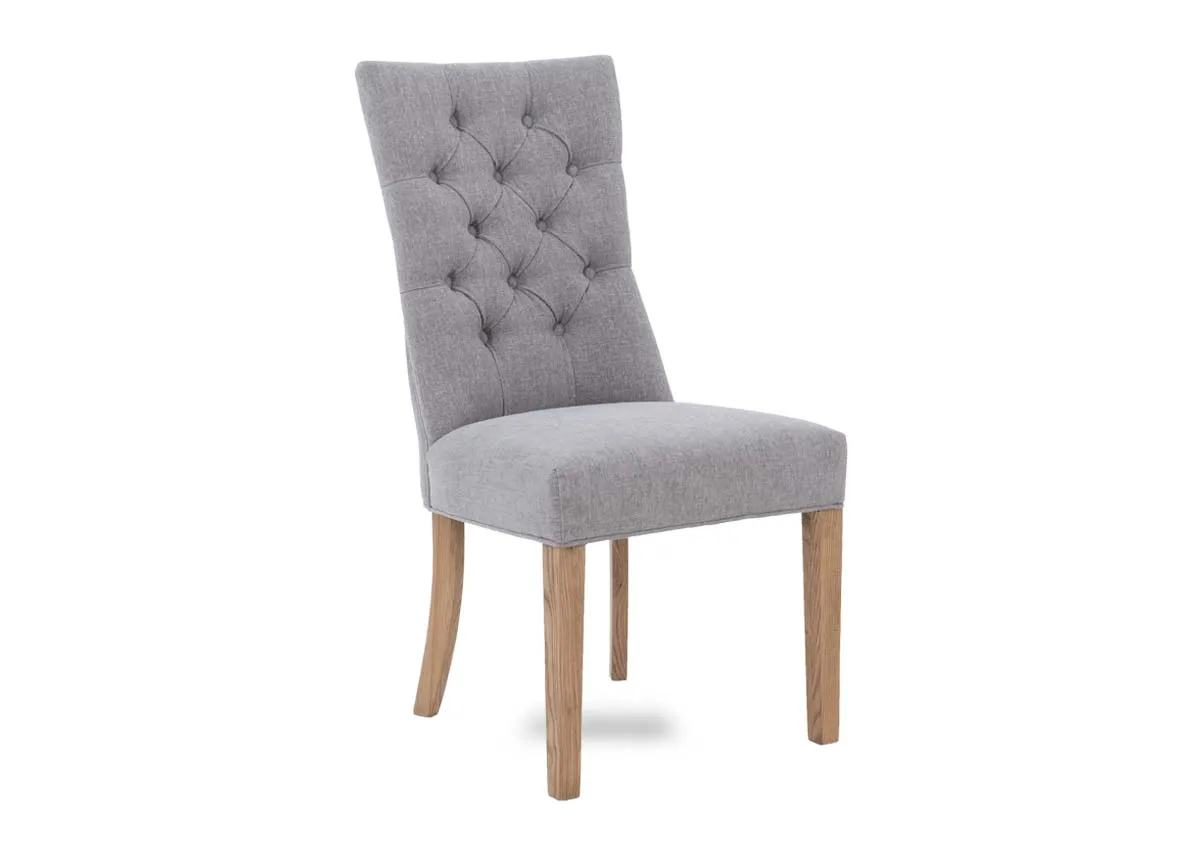 Light Grey Fabric Dining Chair - Clara