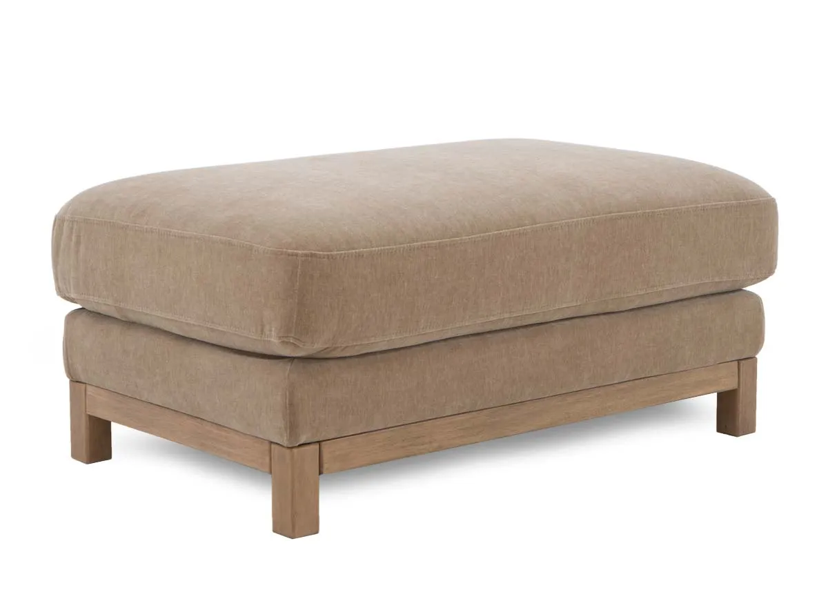 Large Mink Fabric Footstool - Miller