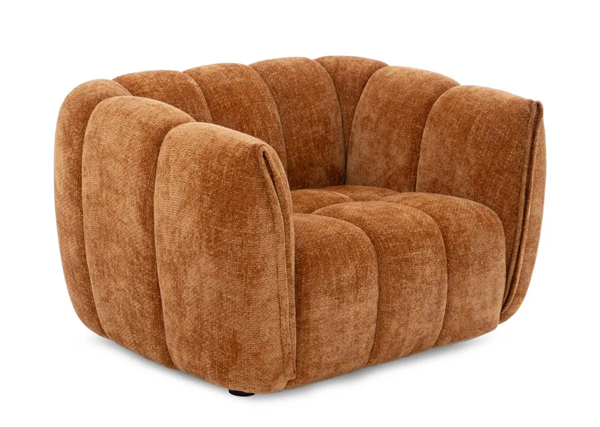 Rust Orange Fabric Armchair - Matera