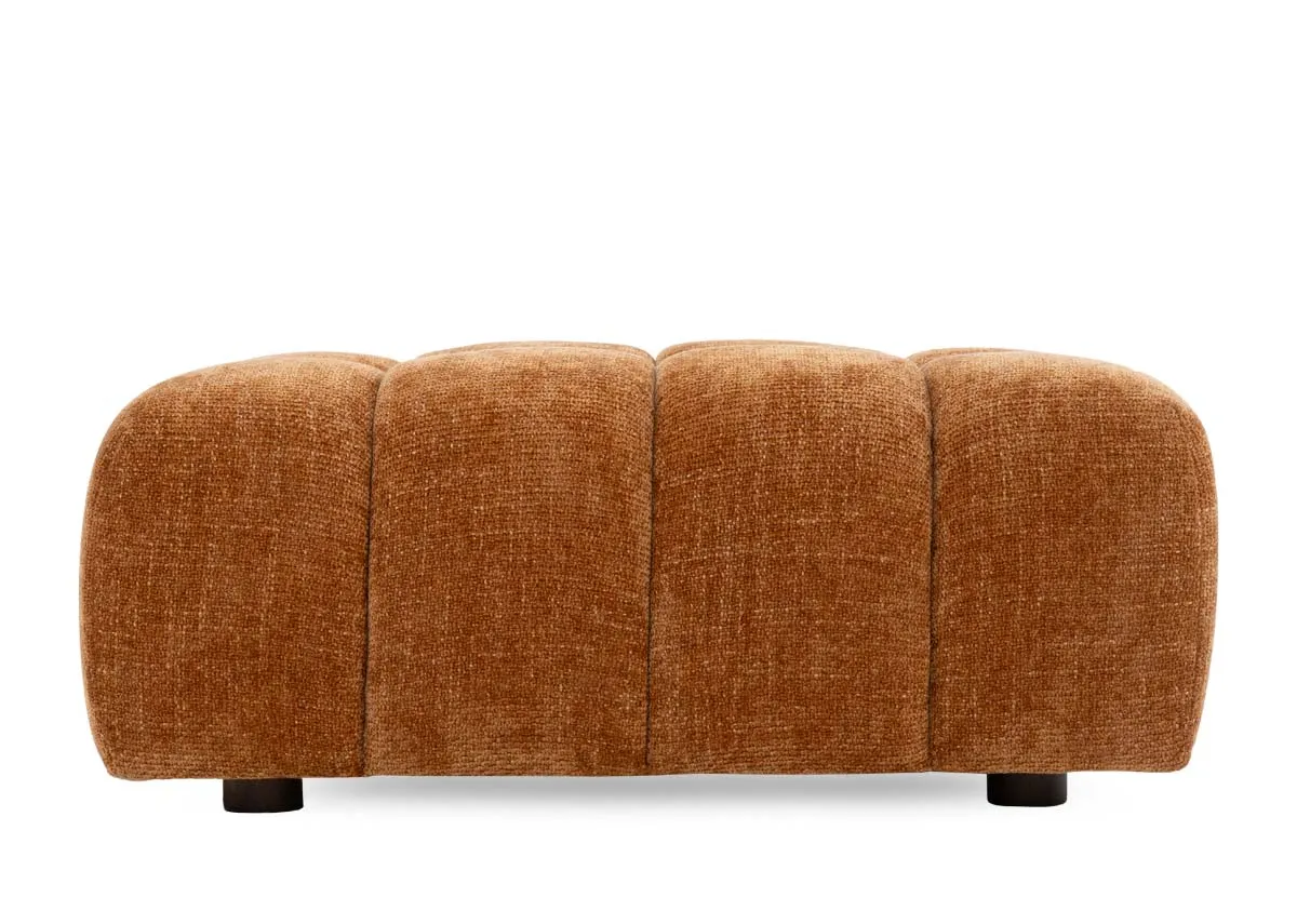 An orange rust fabric footstool from EZ Livings Matera range.