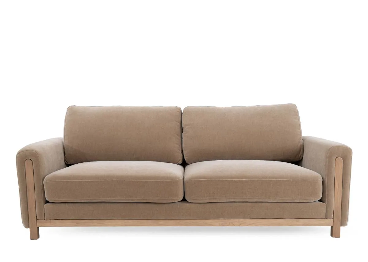 A dimension image of the Miller 3 Seater sofa with 215cm x 98cm x 87cm