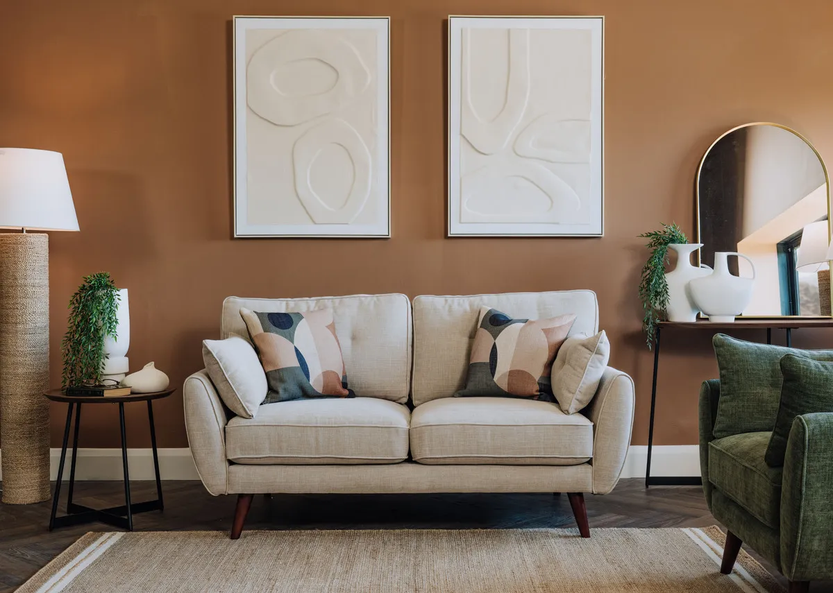 2 Seater Natural Fabric Sofa - Caoimhe