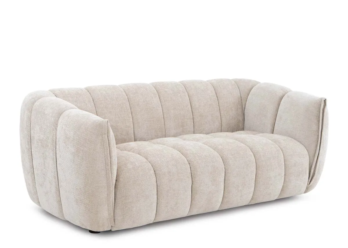 2 Seater Ivory Fabric Sofa - Matera