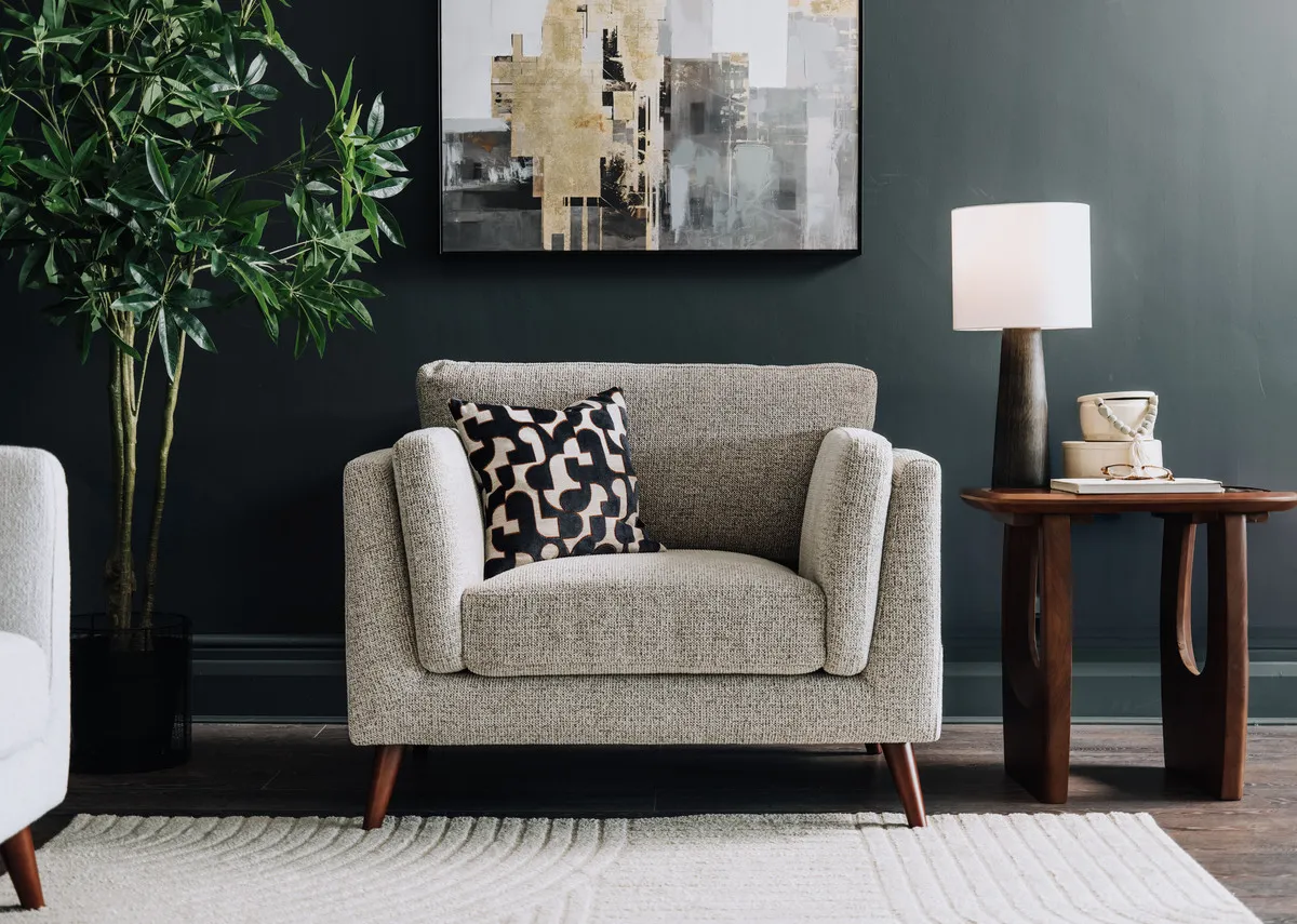 Brown Accent Fabric Armchair - Bailey