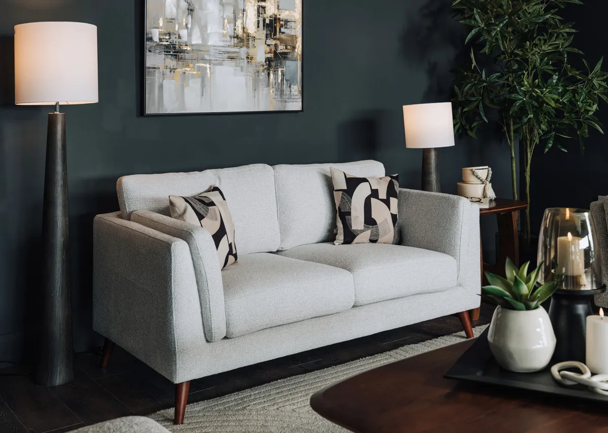 3 Seater Light Grey Accent Fabric Sofa - Bailey