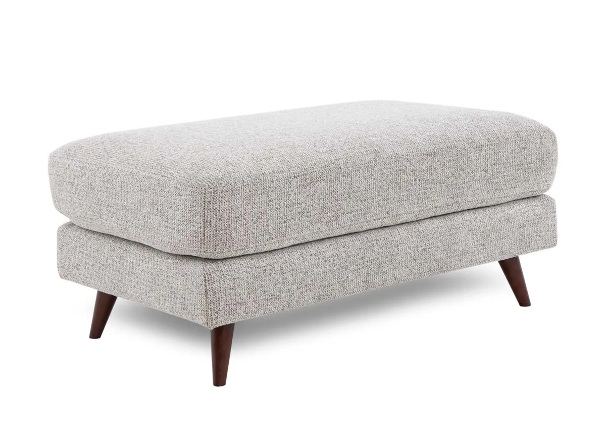 Large Brown Accent Fabric Footstool - Bailey