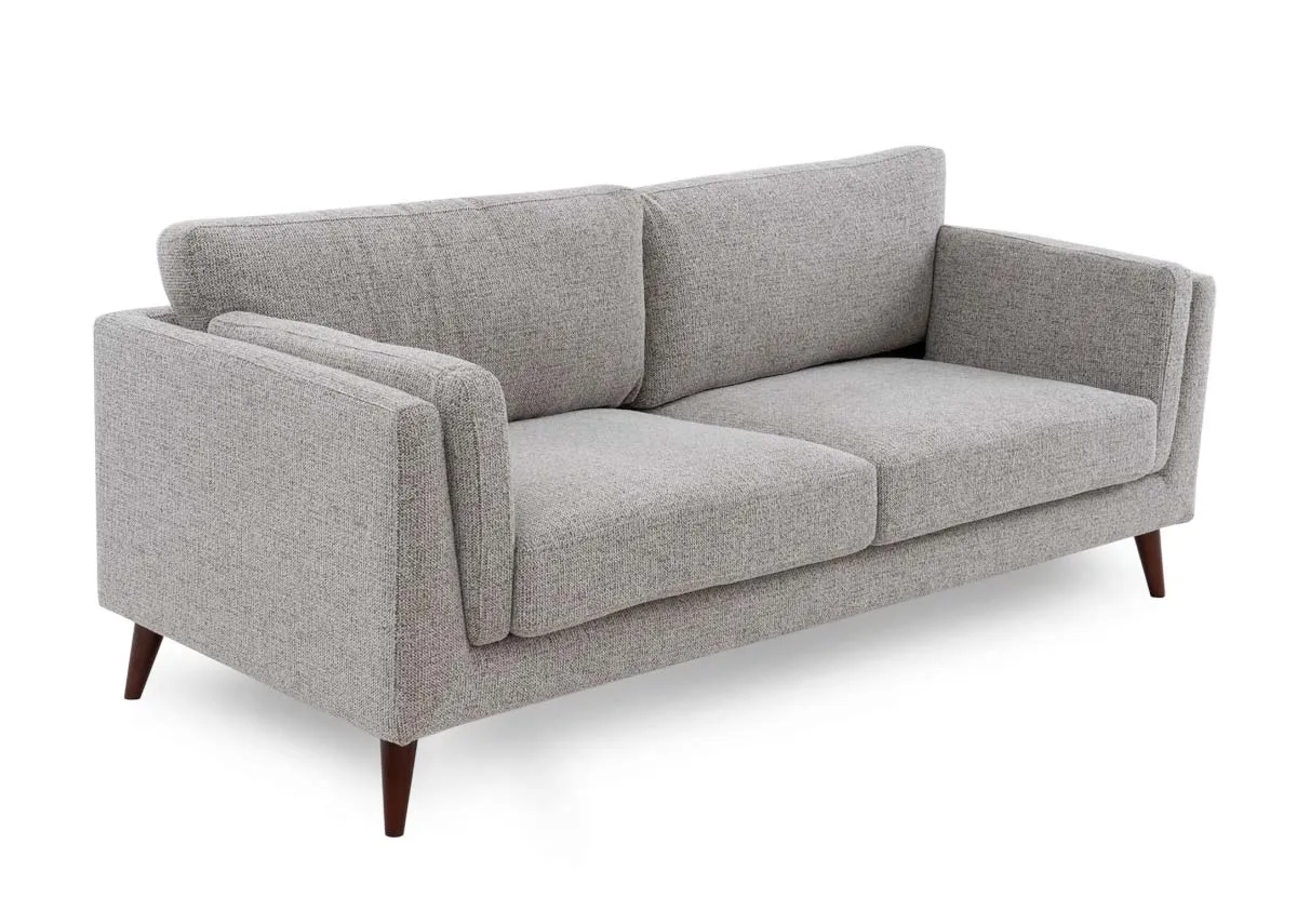 3 Seater Light Brown Fabric Sofa - Bailey